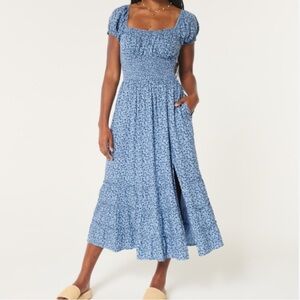 Hollister Blue Floral Midi Dress